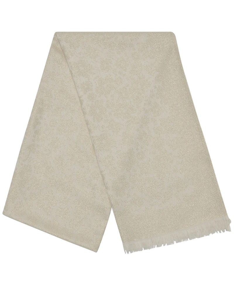 Karl Lagerfeld Paris Metallic Daisy Pattern Scarf