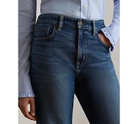 Lauren Ralph Petite High-Rise Straight Wide-Leg Jeans