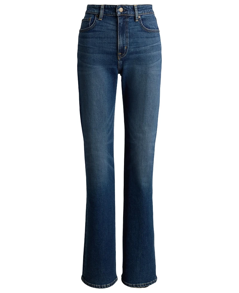 Lauren Ralph Petite High-Rise Straight Wide-Leg Jeans