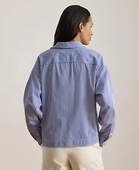 Lauren Ralph Petite Striped Cropped Shirt