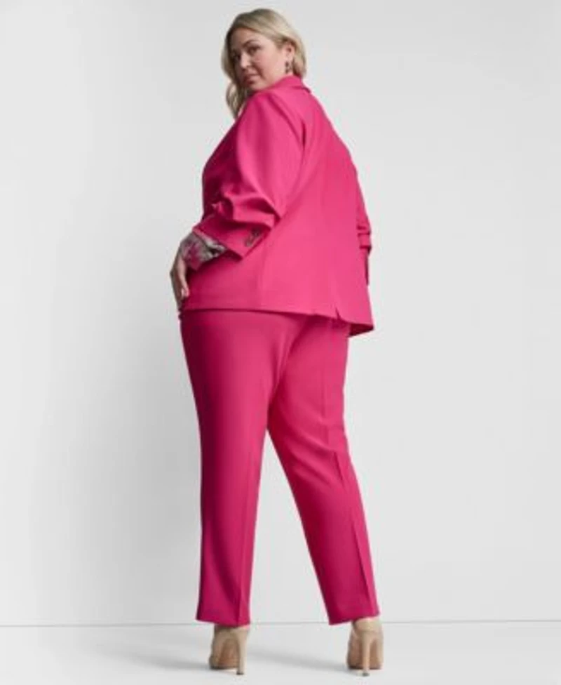 Dkny One Button Ruched Sleeve Blazer Essex Ankle Pant