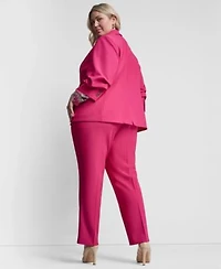 Dkny One Button Ruched Sleeve Blazer Essex Ankle Pant