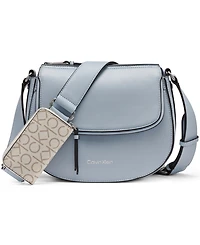 Calvin Klein Bella Adjustable Crossbody with Signature Zippered Pouch