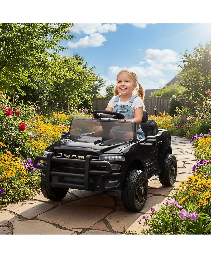 Qaba 12V Licensed Dodge Ram 3500 Kids Ride on Car with Dual Motors