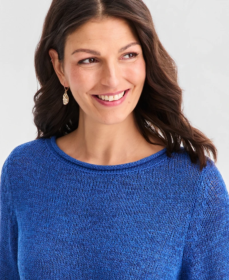 Style & Co Petite Boat Neck Tape Yarn Sweater, Macy's Exclusive