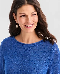 Style & Co Petite Boat Neck Tape Yarn Sweater, Macy's Exclusive