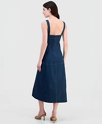 14th Place Juniors' Denim Drop-Waist Midi Dress
