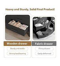 gaomon 7 Dresser for Bedroom, Freestanding 52 in Wide Drawer Dresser with Storage, Wooden Closet Storage Chest for Living Room