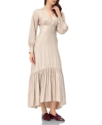 Ivonne Women's V-Neck Long Sleeve Maxi Dress