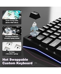 Lofree AL65 Wireless Mechanical Keyboard Full Aluminum Cnc,Support Qmk/Via Software Gasket Structure,60% Hot Swappable with Rgb Backlit Bt/2.4G/Usb-c