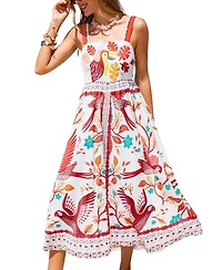 Cupshe Women's Two Can Tango Tropical Maxi Beach Dress