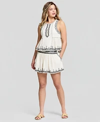 And Now This Women's Embroidered-Trim Mini Skirt, Macy's Exclusive