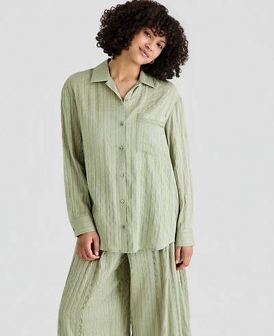 And Now This Women's Oversized Satin Shirt, Macy's Exclusive