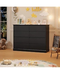 Gaomon 8-Drawer Dresser for Bedroom – Wide Oak Chest with Spacious Top, Modern Wooden Storage Organizer Closet, Living Room, Hallway