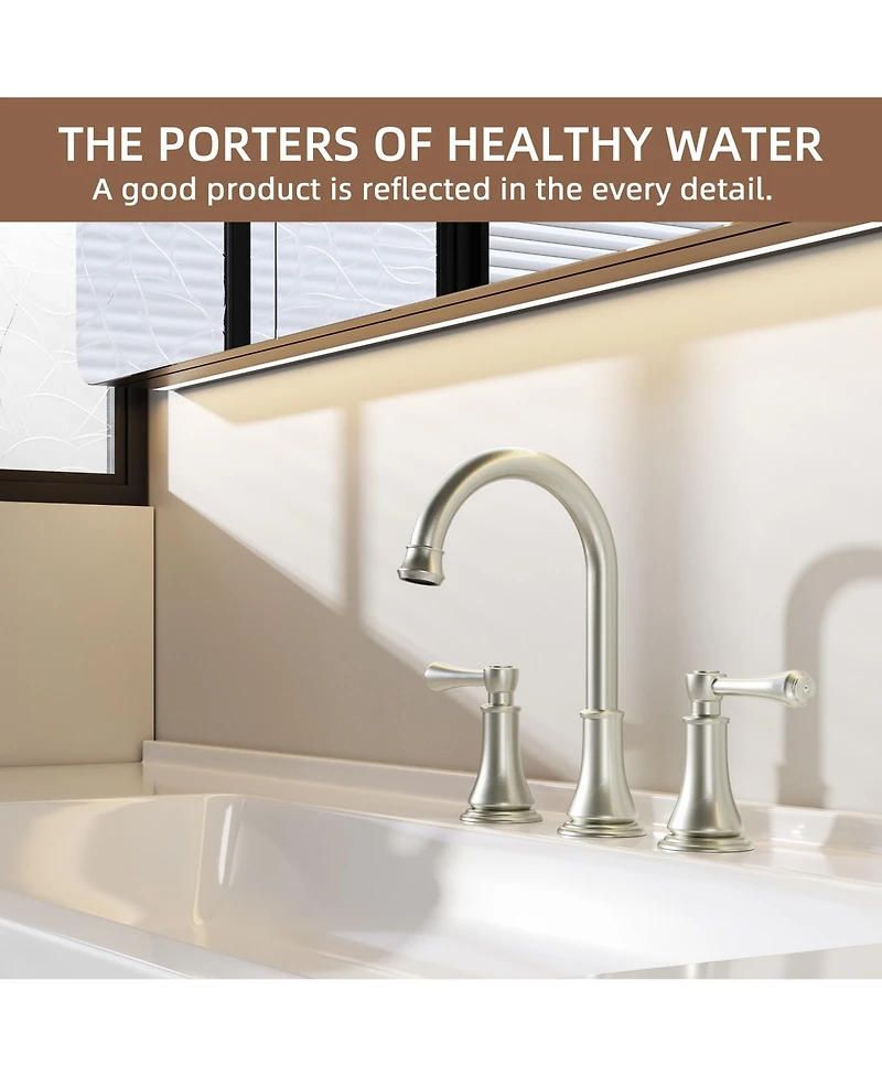 Sugift Bathroom Faucet, 8 Inch Widespread Bathroom Sink Faucet for Vanity