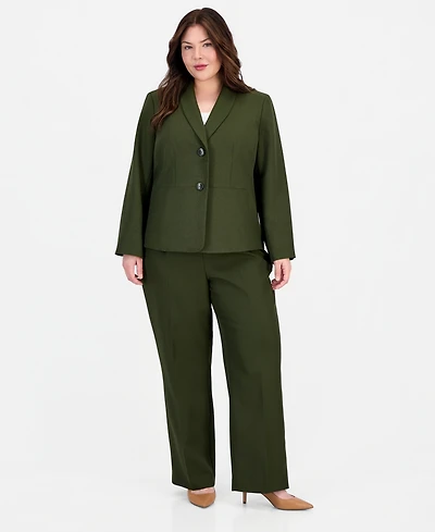 Le Suit Plus Two-Button Shawl Collar Blazer & Pant
