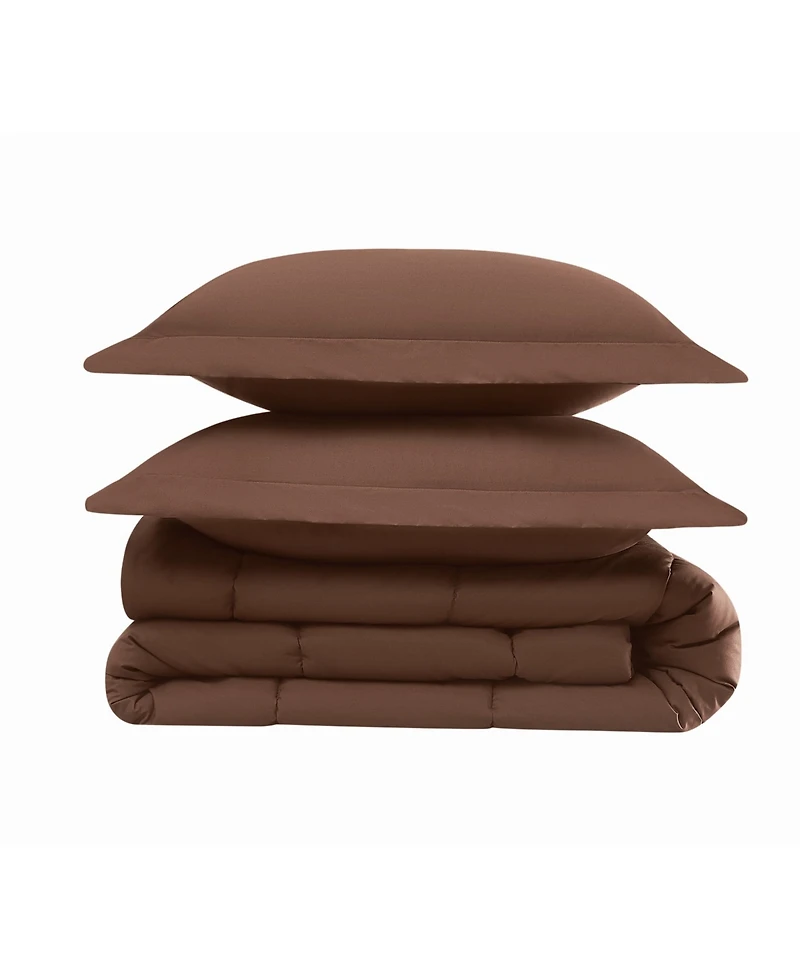 Brooklyn Loom Solid Cotton Percale 2-Pc. Comforter Set, Twin/Twin Xl