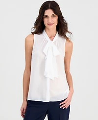 Tahari Asl Women's Tie-Neck Sleeveless Top