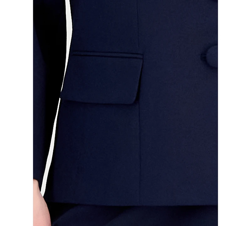 Le Suit Plus Three-Button Notched Collar Blazer & Skirt