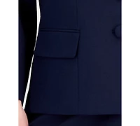 Le Suit Plus Three-Button Notched Collar Blazer & Skirt