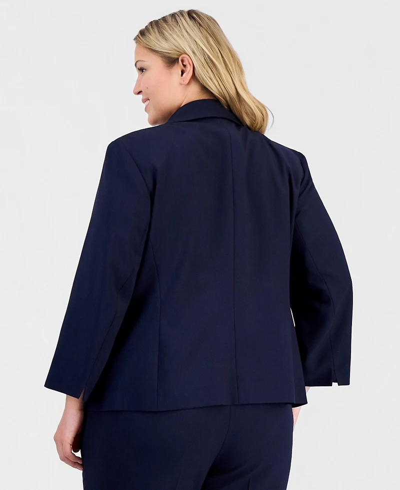 Le Suit Plus One-Button 3/4-Sleeve 2 Piece Pantsuit