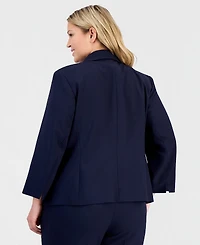 Le Suit Plus One-Button 3/4-Sleeve 2 Piece Pantsuit