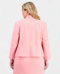 Le Suit Plus Kiss-Front Cutout-Collar Dress