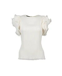 Ivonne Women's Ruffled Sleeve Textured Blouse