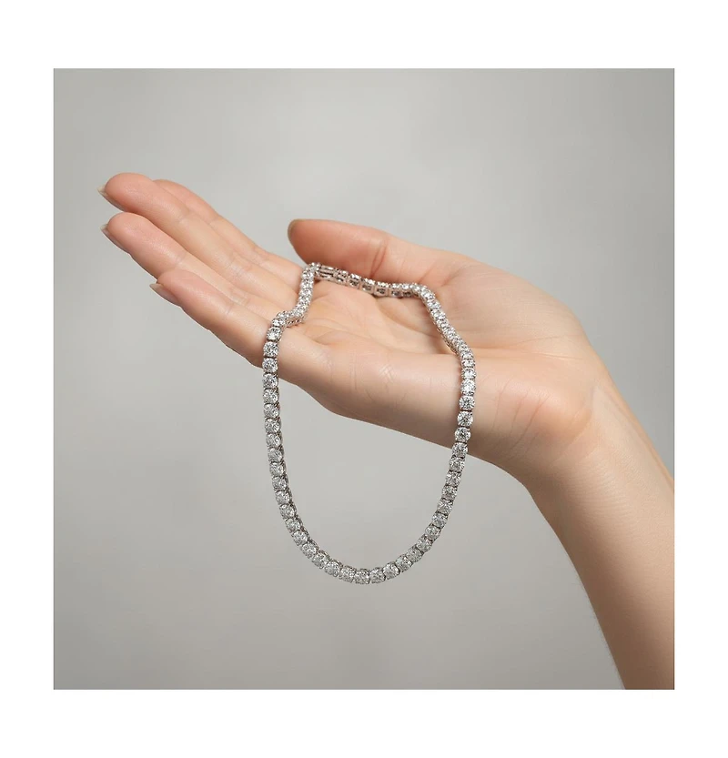 Rachel Glauber 4mm Tennis Necklace with Clear Cubic Zirconia for Women