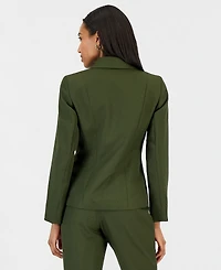 Le Suit Women's Two-Button Shawl Collar Blazer & Pants Suit, Regular Petite