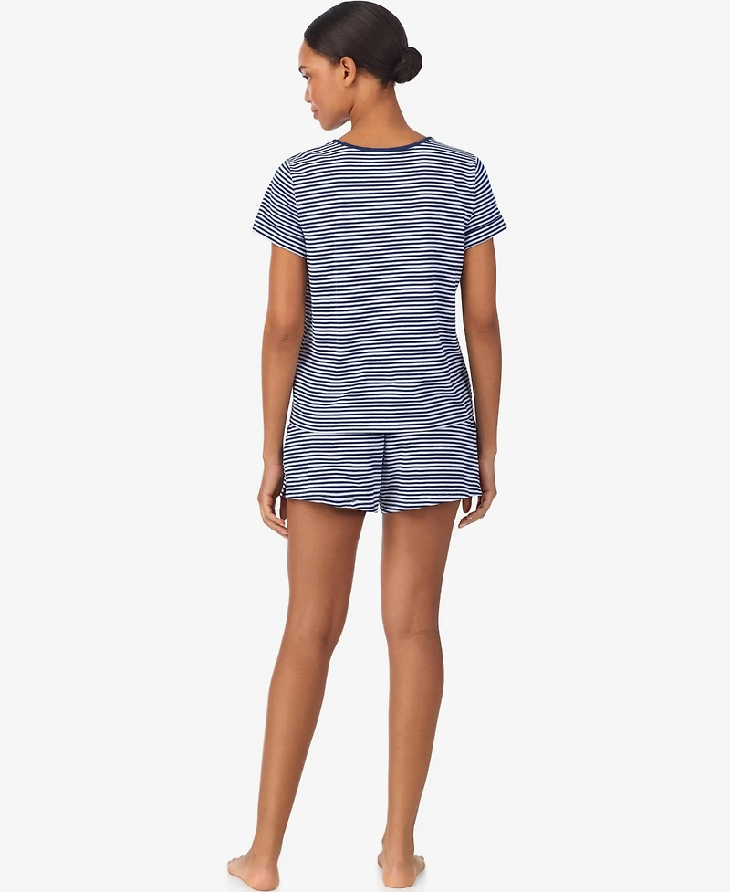 Lauren Ralph Women's 2-Piece Short-Sleeve Crewneck Top and Shorts Pajama Set