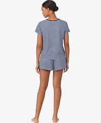 Lauren Ralph Women's 2-Piece Short-Sleeve Crewneck Top and Shorts Pajama Set