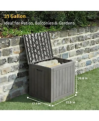 Yigii 31 Gallon Patio Storage Box, Waterproof & Uv Resistant, Multi-Use