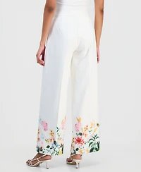 T Tahari Women's Wide-Leg Floral-Print Pants