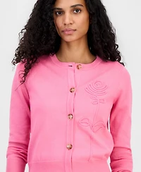 T Tahari Women's Rose-Soutache Cardigan