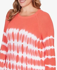 Ruby Rd. Plus Tie Dye Cotton Raglan Sweater
