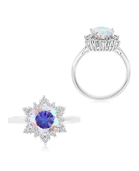 Macy's Aurora Borealis (3.39 ct. t.w.) & Cubic Zirconia (3.392 Halo Solitaire Engagement Ring