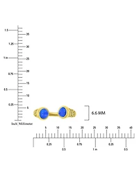 Macy's Lapis (1 ct. t.w.) and Cubic Zirconia Ring 14K Yellow Gold Over Sterling Silver