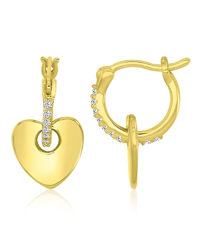 Macy's Cubic Zirconia (0.26 ct. t.w.) Heart Huggie Earrings