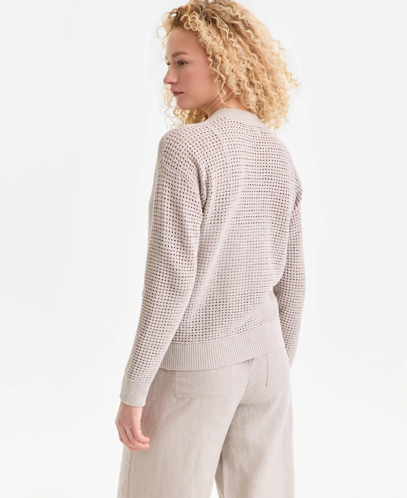 Charter Club Women's Linen Blend Zip Bomber Cardigan Sweater, Macy's Exclusive