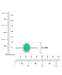 Macy's Emerald (0.76 ct. t.w.) & Diamond (0.14 ct. t.w.) Halo Ring in 14k White Gold