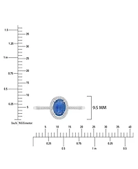 Macy's Sapphire (1 ct. t.w.) & Diamond (0.138 ct. t.w.) Halo Ring in 14k White Gold