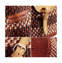 Life Damier Pattern Handwoven Sisal Straw Crossbody Shoulder Bag