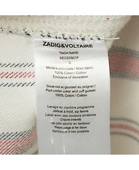 Pre-Owned Zadig & Voltaire Women's White Striped Cotton Tach Raye Jacket