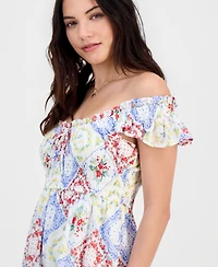 Self Esteem Juniors' Cotton Flutter-Sleeve Midi Dress