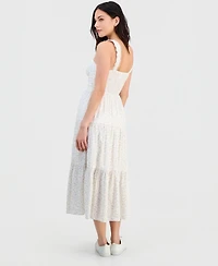 Self Esteem Juniors' Ditsy Floral Sweetheart-Neck Maxi Dress