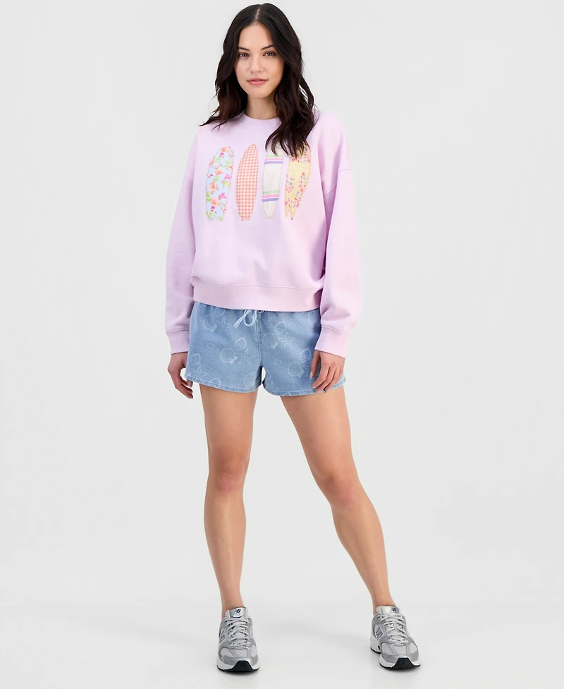 Self Esteem Juniors' Patchwork Surfboard Sweatshirt