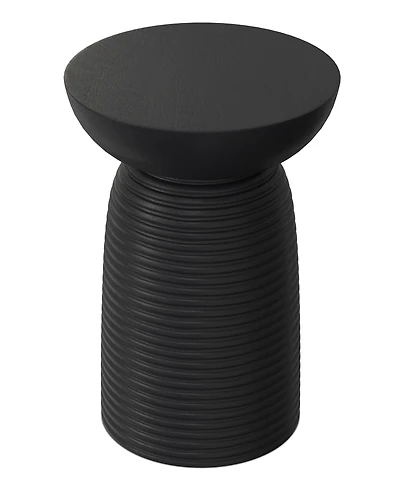 Simpli Home Boyd 13" Mango Wood Solid Ribbed Accent Table