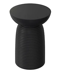 Simpli Home Boyd 13" Mango Wood Solid Ribbed Accent Table