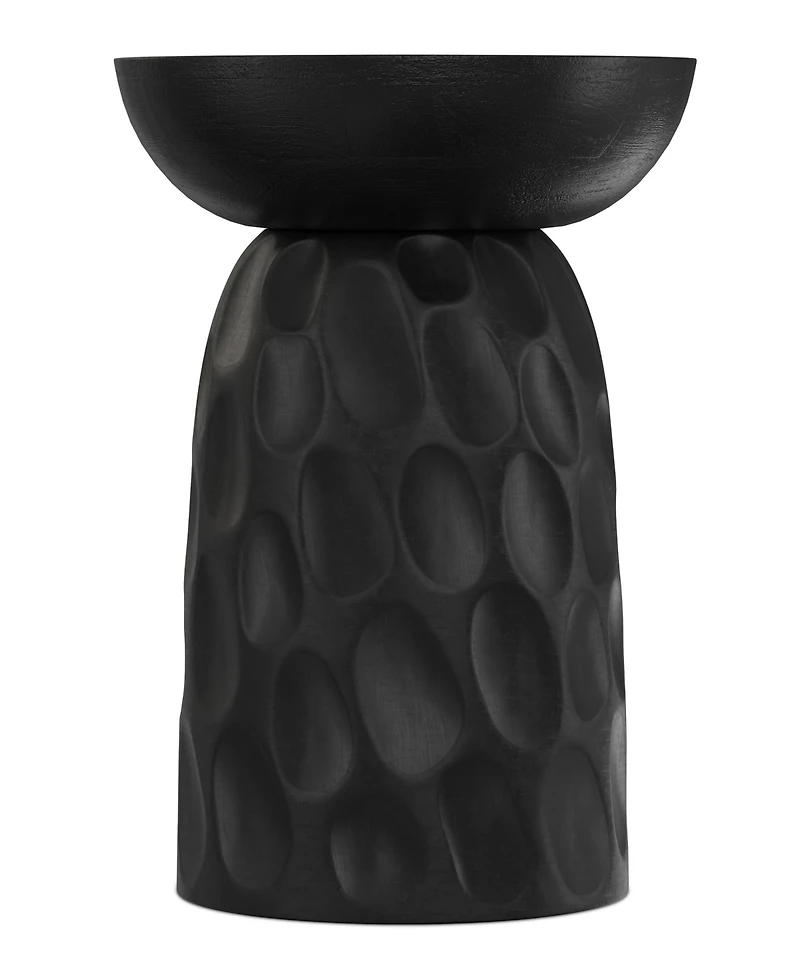 Simpli Home Boyd 13" Mango Wood Solid V-Chisel Accent Table